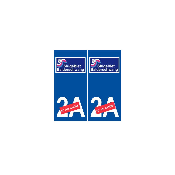 Ski allemagne Balderschwang autocollant plaque sticker département au choix