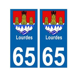 65 Ville Lourdes autocollant plaque