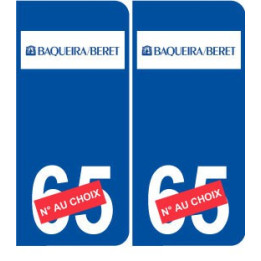 Ski espagne baqueira autocollant plaque sticker département au choix