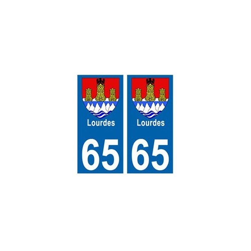 65 Ville Lourdes autocollant plaque