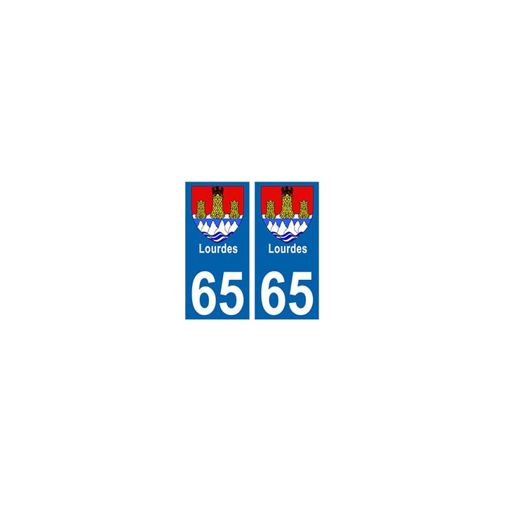 65 Ville Lourdes autocollant plaque