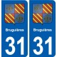 31 Bruguières blason ville autocollant plaque stickers