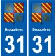 31 Bruguières blason ville autocollant plaque stickers