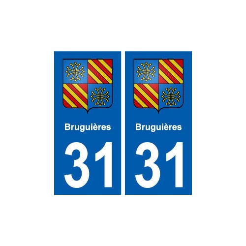 31 Bruguières blason ville autocollant plaque stickers