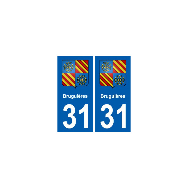 31 Bruguières blason ville autocollant plaque stickers