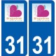 31 Bruguières logo ville autocollant plaque stickers