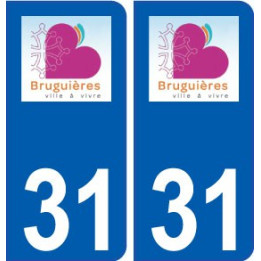 31 Bruguières logo ville autocollant plaque stickers
