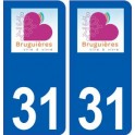 31 Bruguières logo ville autocollant plaque stickers