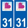 31 Bruguières logo ville autocollant plaque stickers