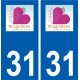 31 Bruguières logo ville autocollant plaque stickers