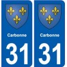 31 Carbonne blason ville autocollant plaque stickers
