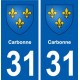 31 Carbonne blason ville autocollant plaque stickers