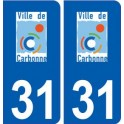 31 Carbonne logo ville autocollant plaque stickers