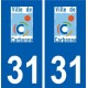 31 Carbonne logo ville autocollant plaque stickers