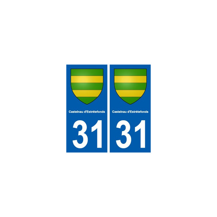 31 Castelnau-d'Estrétefonds blason ville autocollant plaque stickers