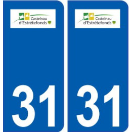 31 Castelnau-d'Estrétefonds logo ville autocollant plaque stickers