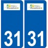31 Castelnau-d'Estrétefonds logo ville autocollant plaque stickers