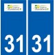 31 Castelnau-d'Estrétefonds logo ville autocollant plaque stickers