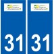 31 Castelnau-d'Estrétefonds logo ville autocollant plaque stickers