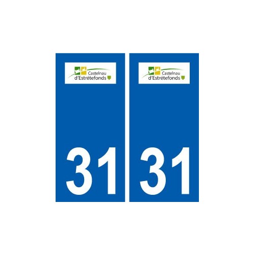 31 Castelnau-d'Estrétefonds logo ville autocollant plaque stickers