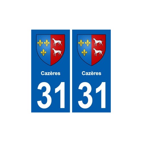 31 Cazères blason ville autocollant plaque stickers