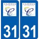 31 Cazères logo ville autocollant plaque stickers