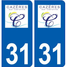 31 Cazères logo ville autocollant plaque stickers