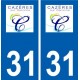 31 Cazères logo ville autocollant plaque stickers