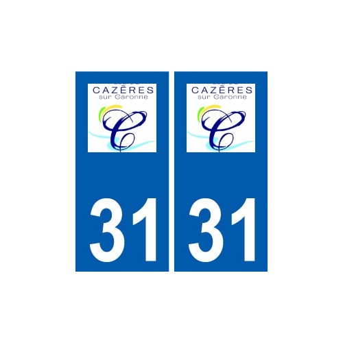 31 Cazères logo ville autocollant plaque stickers
