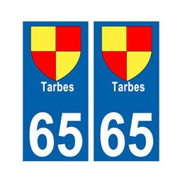 65 Tarbes ville autocollant plaque