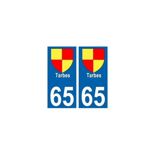 65 Tarbes ville autocollant plaque