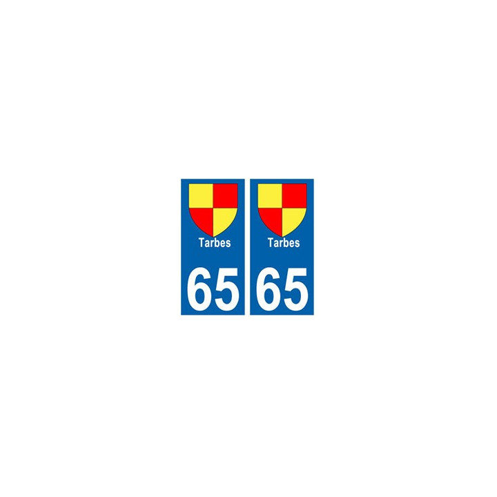 65 Tarbes ville autocollant plaque
