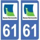 61 Orne autocollant plaque