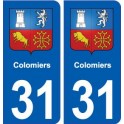 31 Colomiers blason ville autocollant plaque stickers