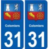 31 Colomiers blason ville autocollant plaque stickers