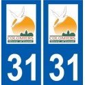 31 Colomiers logo ville autocollant plaque stickers