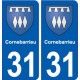 31 Colomiers blason ville autocollant plaque stickers