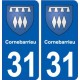 31 Colomiers blason ville autocollant plaque stickers
