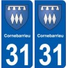31 Colomiers blason ville autocollant plaque stickers
