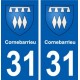 31 Colomiers blason ville autocollant plaque stickers