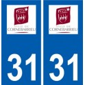 31 Cornebarrieu logo ville autocollant plaque stickers