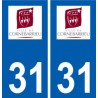 31 Cornebarrieu logo ville autocollant plaque stickers