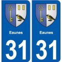 31 Eaunes blason ville autocollant plaque stickers