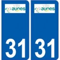 31 Eaunes logo ville autocollant plaque stickers