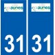 31 Eaunes logo ville autocollant plaque stickers