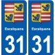 31 Escalquens blason ville autocollant plaque stickers
