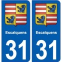31 Escalquens blason ville autocollant plaque stickers