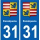 31 Escalquens blason ville autocollant plaque stickers