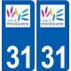31 Escalquens logo ville autocollant plaque stickers