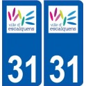 31 Escalquens logo ville autocollant plaque stickers